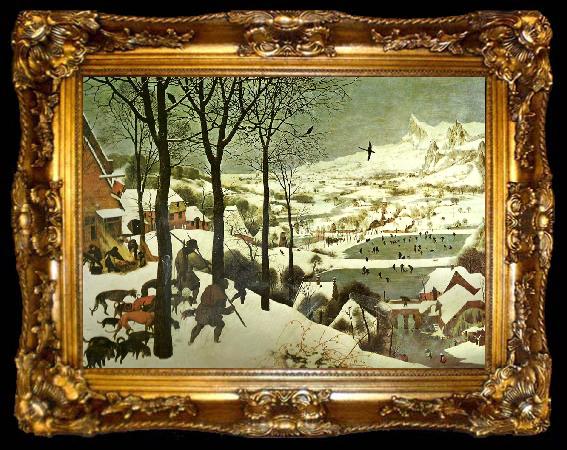 framed  Pieter Bruegel jagarna i snon, januari, ta009-2